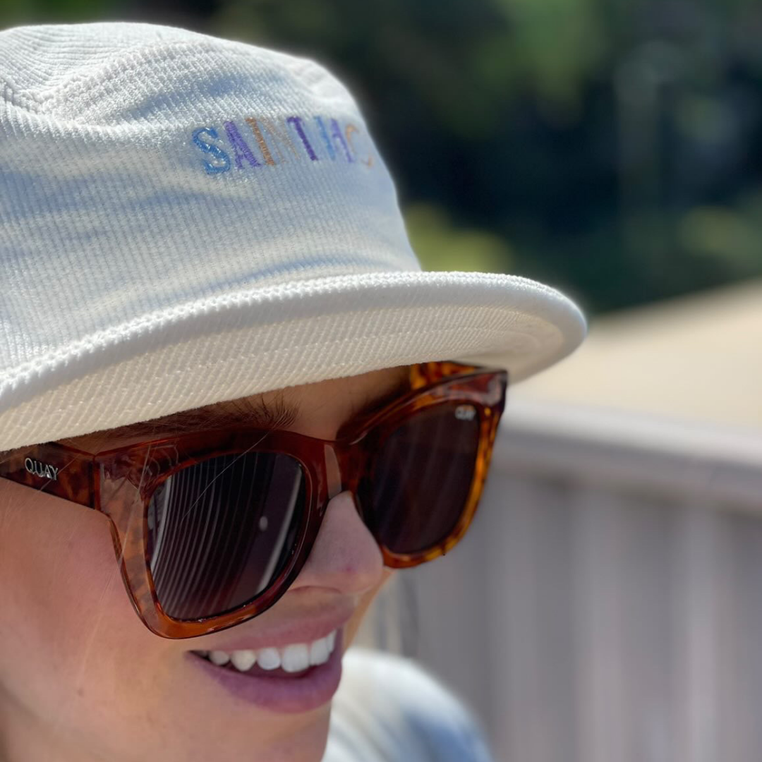 WHITE CORD BUCKET HAT